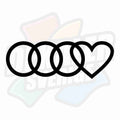 Audi logo med hjärta - Dekal