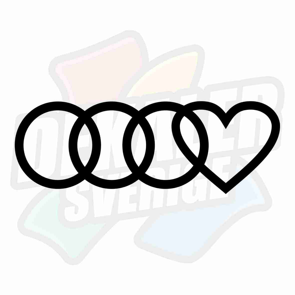 Audi logo med hjärta - Dekal