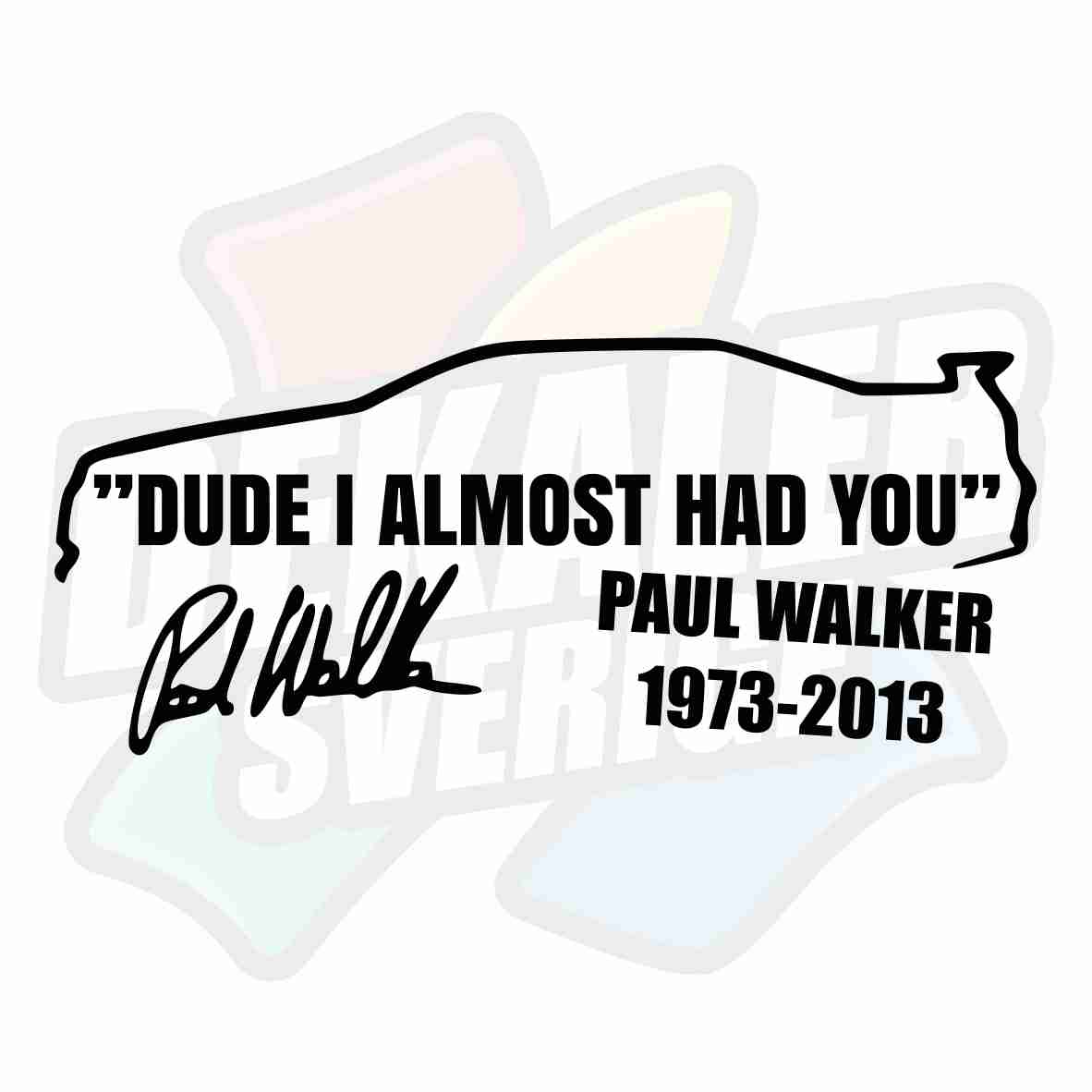 DUDE I ALMOST HAD YOU - Dekal