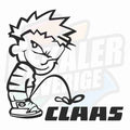 Kalle kissar på Claas - Dekal