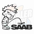 Kalle kissar på Saab - Dekal