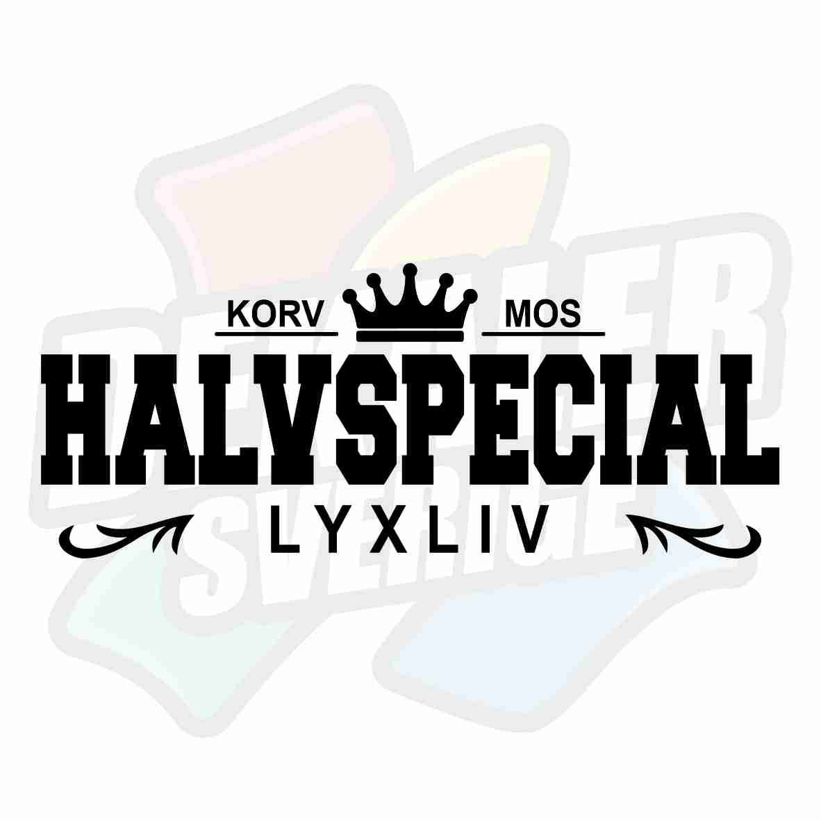Korv, mos, halvspecial, lyxliv - Dekal