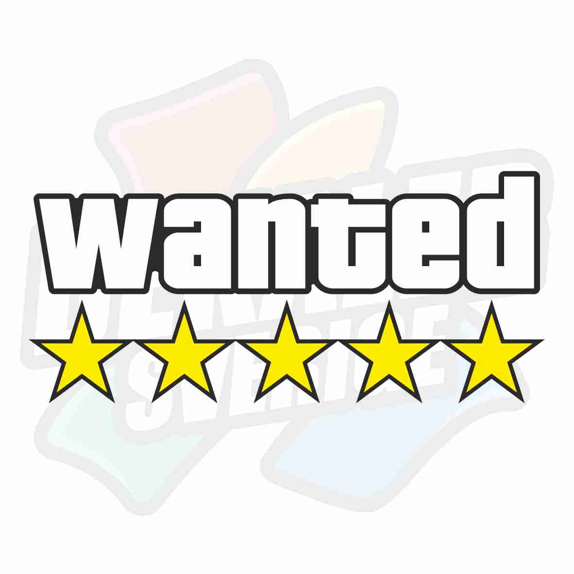 Wanted stor - Klistermärke